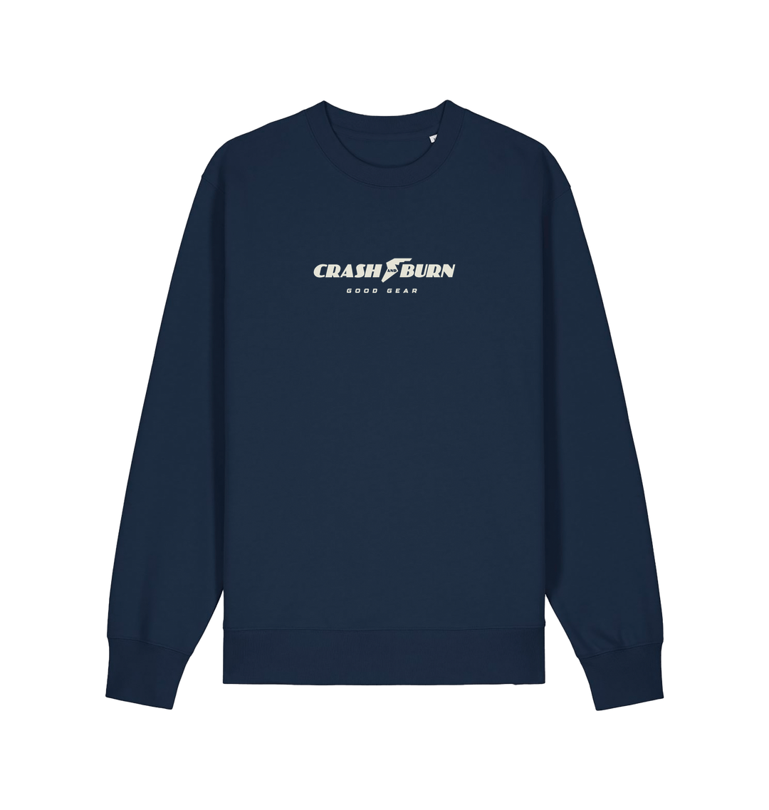 French Navy Printed Sweater