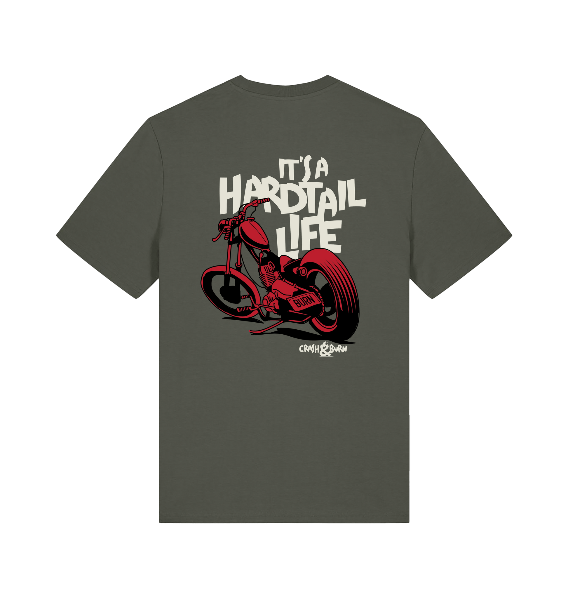 Khaki Printed T-shirt Back